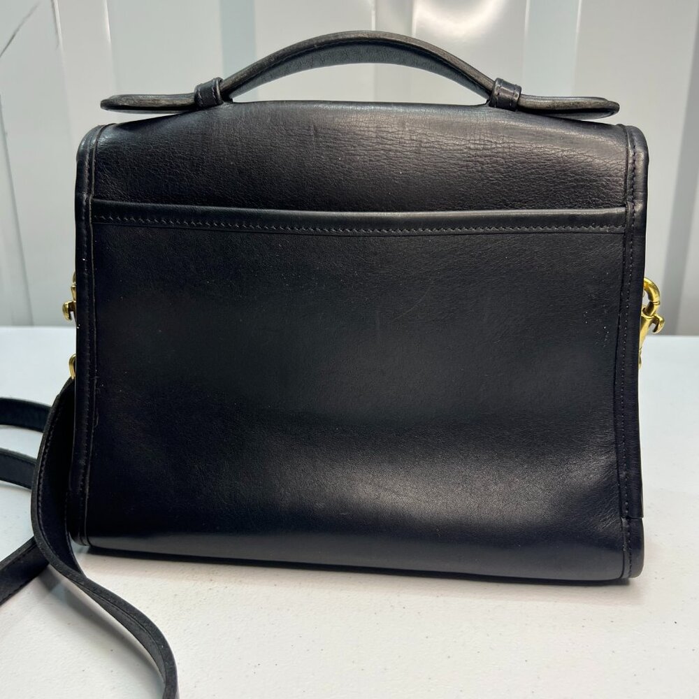 *SOLD*Coach Vintage Court Bag 9870 Crossbody Shoulder Satchel Black Brass EUC - Picture 6 of 16